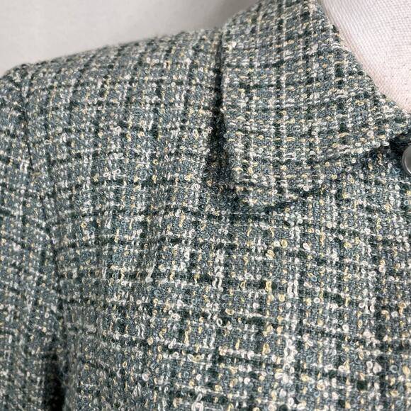 Alfred Dunner Blazer Jacket size 16 Blue Gold Tweed Career Suit Professional - Picture 4 of 8